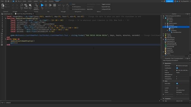 HOW TO MAKE A LIVE COUNTDOWN | Roblox Studio Tutorial смотреть онлайн