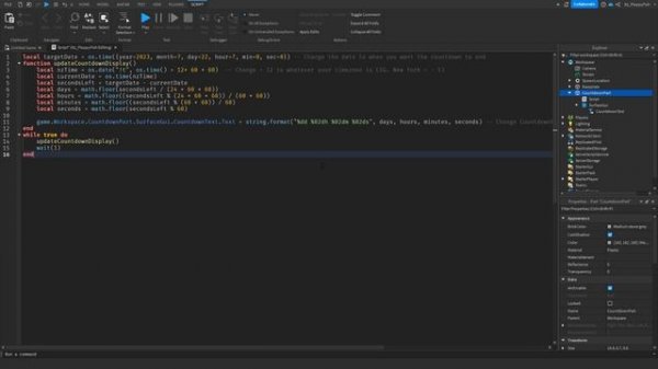 HOW TO MAKE A LIVE COUNTDOWN | Roblox Studio Tutorial