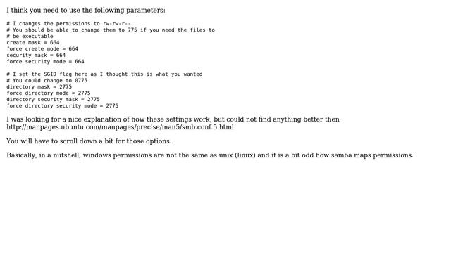 Ubuntu: I cant get samba to set proper permissions on created directories (4 solutions!) смотреть онлайн
