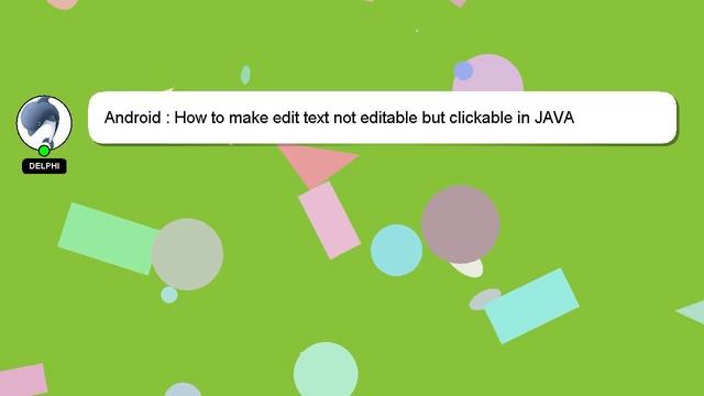 Android : How to make edit text not editable but clickable in JAVA смотреть онлайн