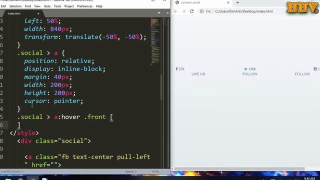 CSS Connect Social Box Hover Effects | Box Animation Effects on Hover смотреть онлайн