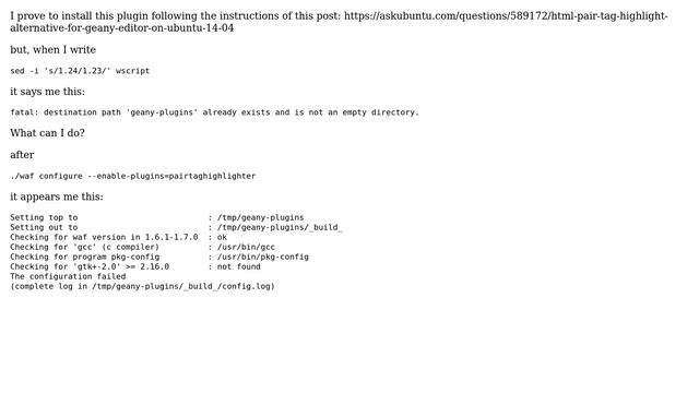 Ubuntu: A alternative to install pairtaghighlighter for geany 1.23.21 смотреть онлайн