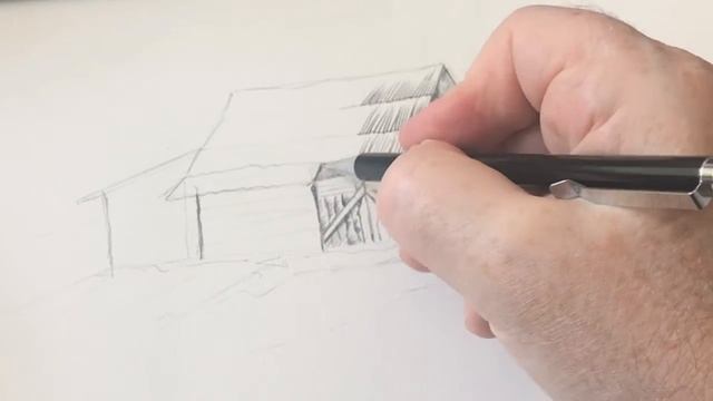 How to Draw a Log Cabin in Pencil смотреть онлайн