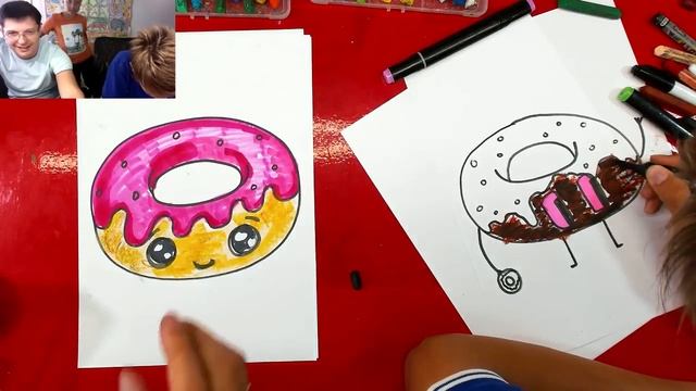 Няшный ПОНЧИК как нарисовать РыбаКит папа рисует смотреть онлайн