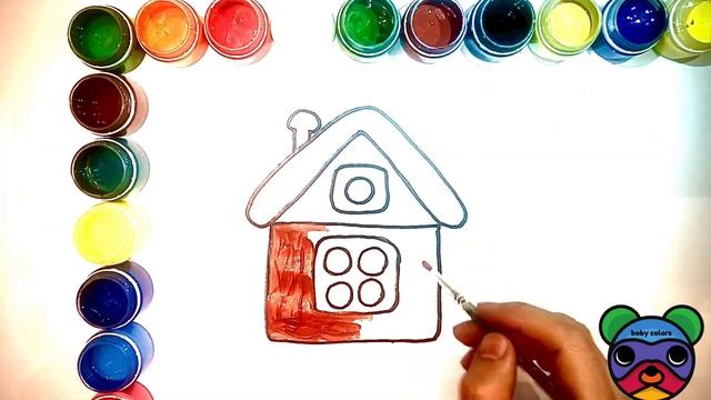 Как нарисовать ДОМИК / мультик раскраска ДОМ для детей / Раскраски малышам смотреть онлайн