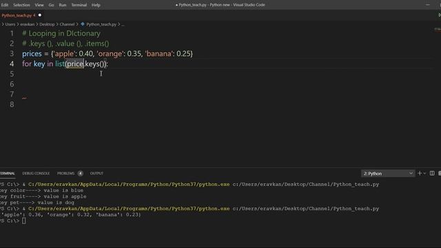 loop in dictionary |How to Iterate Through a Dictionary in Python смотреть онлайн