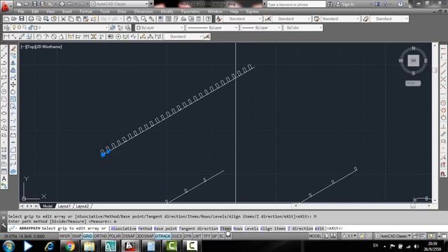 AutoCad การใช้คำสั่ง array แบบ path array การทำซ้ำแบบมีเส้นนำทาง смотреть онлайн