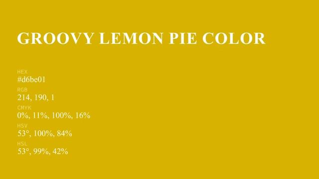 Groovy Lemon Pie color #d6be01 hex color - Yellow color - Cool color d6be01 смотреть онлайн
