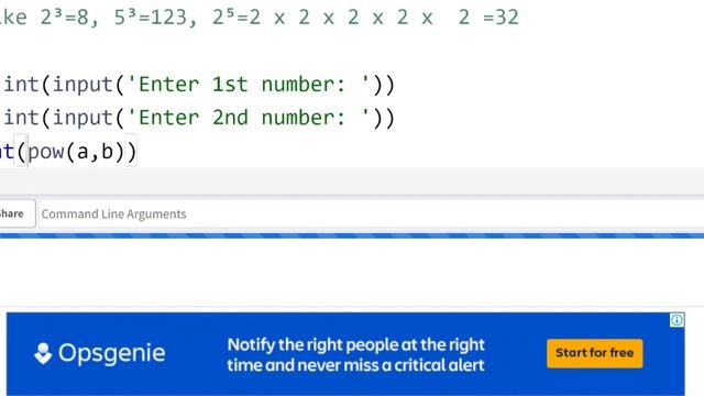 Python pow() function смотреть онлайн