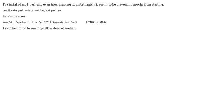 How can I get mod_perl running in Arch Linux? смотреть онлайн