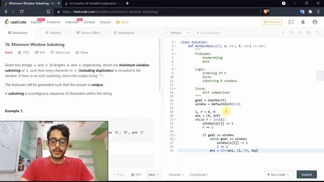 Minimum Window Substring | Explaining the Official Solution смотреть онлайн