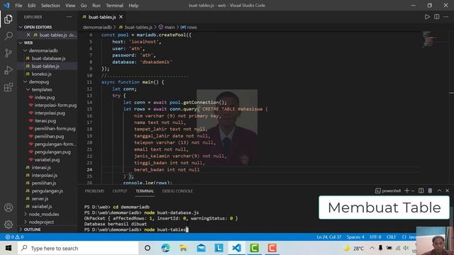 #40. Membuat tabel dengan MariaDB dan Node.js смотреть онлайн