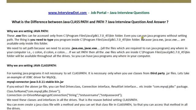 CLASSPATH PATH in Java смотреть онлайн