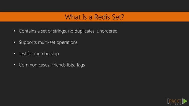 Learning Redis: Sets and Membership | packtpub.com смотреть онлайн