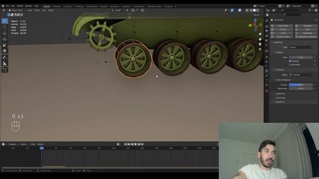 Blender Tank Tracks Tutorial | Physics & Rigid Body Rigging (Arijan) смотреть онлайн