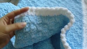 Плюшевый вязаный плед крючком