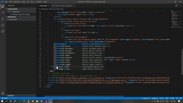 Bootstrap shortcuts and Open in Browser visual Studio Code смотреть онлайн