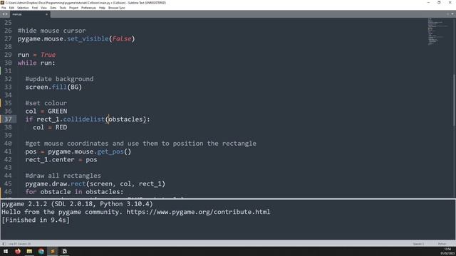 Collisions in Pygame - Beginner Tutorial смотреть онлайн