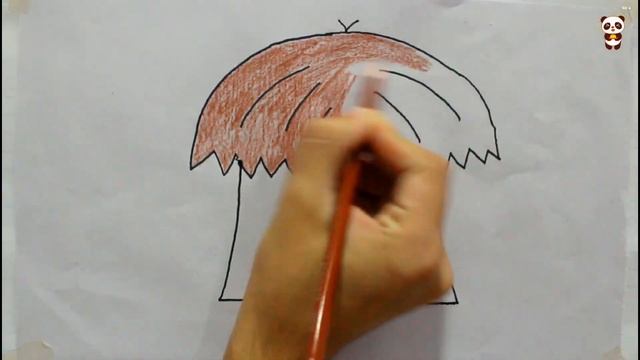 How to draw a Hut - Hut drawing easy step by step / House drawing смотреть онлайн