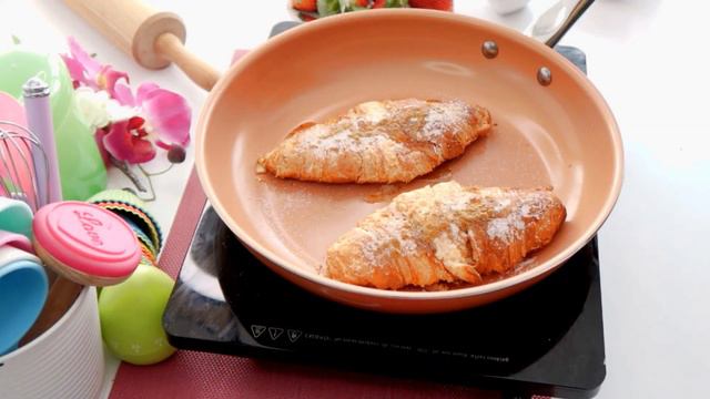 ✅DOUBLE BAKED caramelized croissant🥐 with ice cream. You MUST SHARE this recipe #bread смотреть онлайн