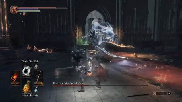 Dark Souls 3 solo Dancer of the Boreal Valley pyromancy easy kill Black Fire orb смотреть онлайн