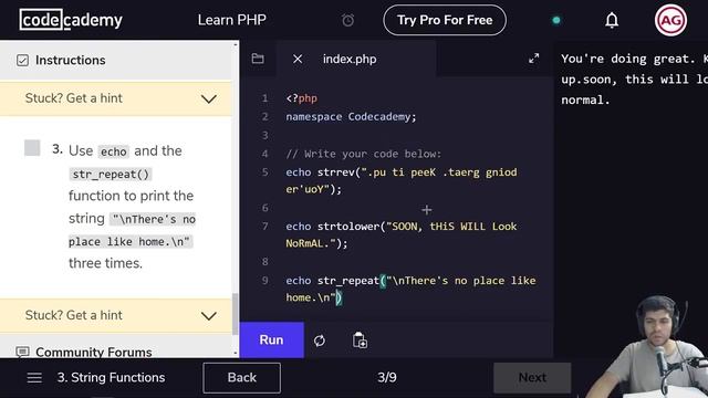 Learning PHP with CodeAcademy Functions part 5 смотреть онлайн