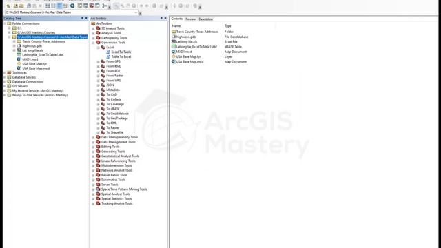 ArcCatalog Excel to Shapefile ArcGIS Mastery смотреть онлайн