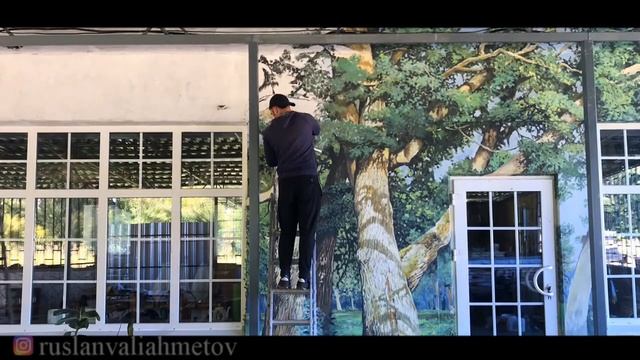 Wall painting based on Shishkin's painting.1 часть.Роспись стен по мотивам картины И.И.Шишкина смотреть онлайн