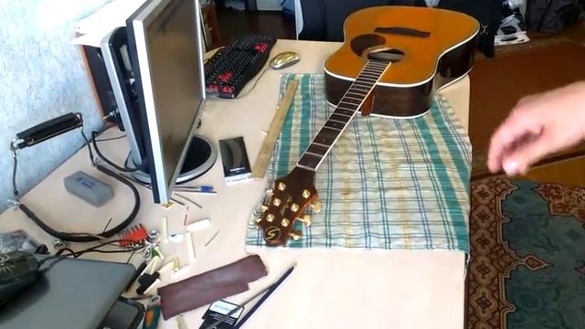 Ремонт гитары своими руками. Нюансы при ремонте. Замена, шлифовка ладов. Высота струн смотреть онлайн