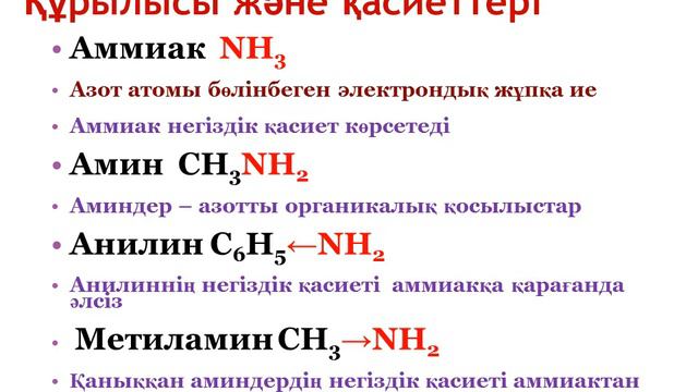 Аминдер.Аминдердің химиялық қасиеттері