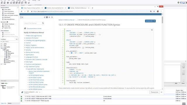 MYSQL 05 workbanch, storage procedure смотреть онлайн