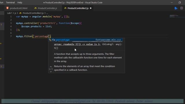 Lab 7.B2: Tạo filter (bộ lọc) định dạng phần trăm % cho giảm giá của sản phẩm trong AngularJS смотреть онлайн