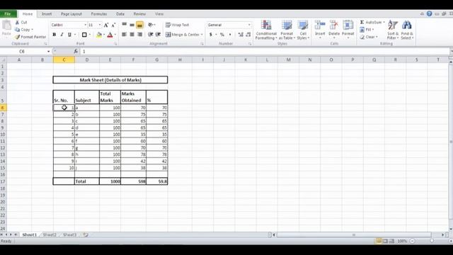 Excel me table kaise banaye, formula of total, wrap text, merge cell, Table formatting and border смотреть онлайн