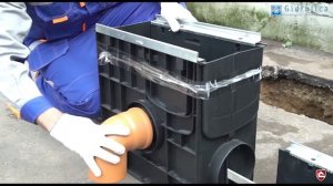 Монтаж пластиковых водоотводных лотков Gidrolica