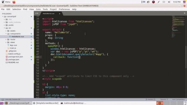 How to convert html content to pdf in vuejs application using jspdf and html2canvas | jspdf | vuejs