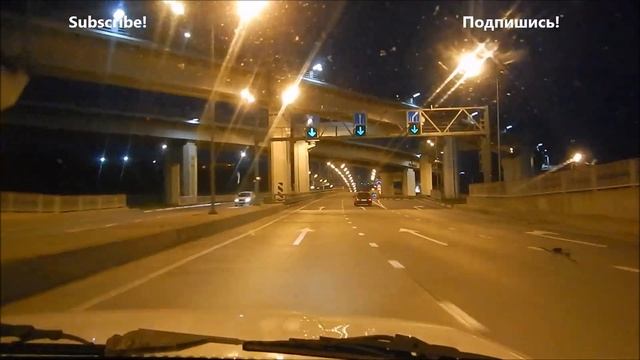 Night road in Adler area - Ночная дорога в районе Адлера