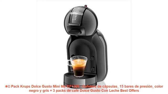 ☀️ Pack Krups Dolce Gusto Mini Me KP1208 - Cafetera de cápsulas¸ 15 bares de presión¸ color negro y смотреть онлайн