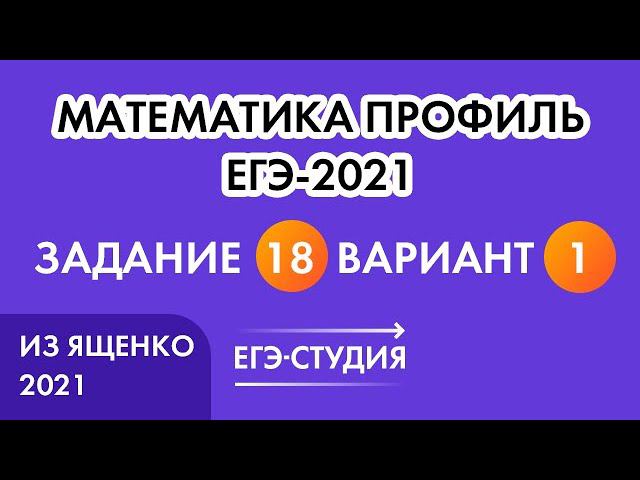 Задание 18 вариант 1 из Ященко 2021 математика профиль ЕГЭ-2021. Разбор эксперта ЕГЭ Анны Малковой смотреть онлайн