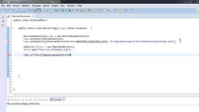 Screen Capture using PhantomJS Selenium Java смотреть онлайн