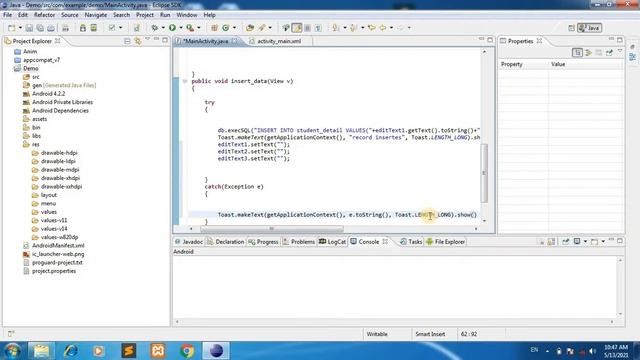 How to connect Android with SQLite Database || Android SQLite Database Example || Android смотреть онлайн