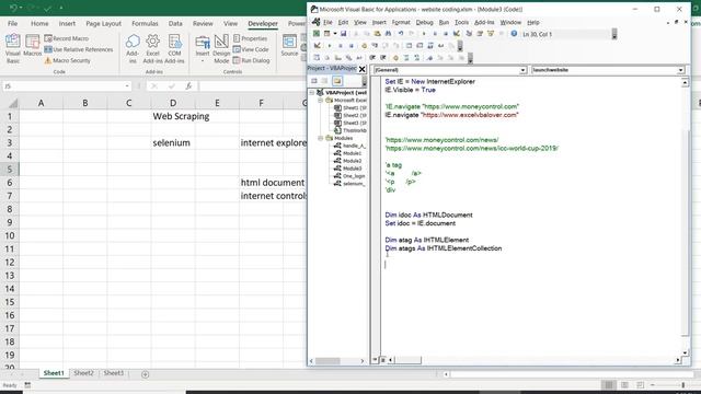 Handle Links Web Scraping using VBA - HINDI смотреть онлайн