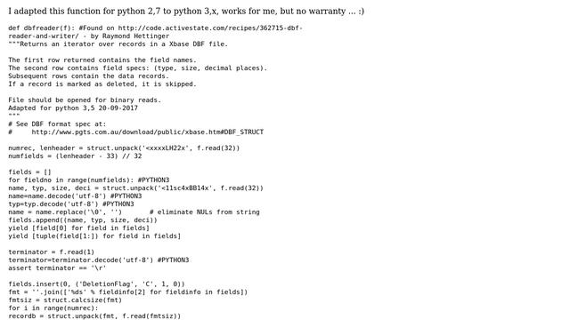GIS: Is there Python 3 module to read .dbf files written by ArcGIS for Desktop? (4 Solutions!!) смотреть онлайн