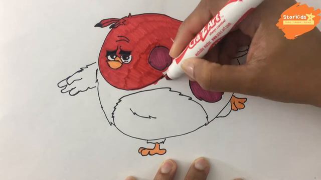 Easy Angry Bird Drawing | Terence, Chuck | Paint and Draw Fun with Markers | Free Coloring Pages смотреть онлайн
