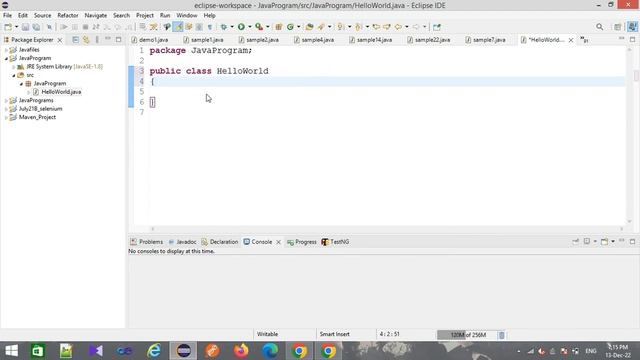 How to write a simple Hello World program in Java using Eclipse | CodeTestWithSK | First Program смотреть онлайн