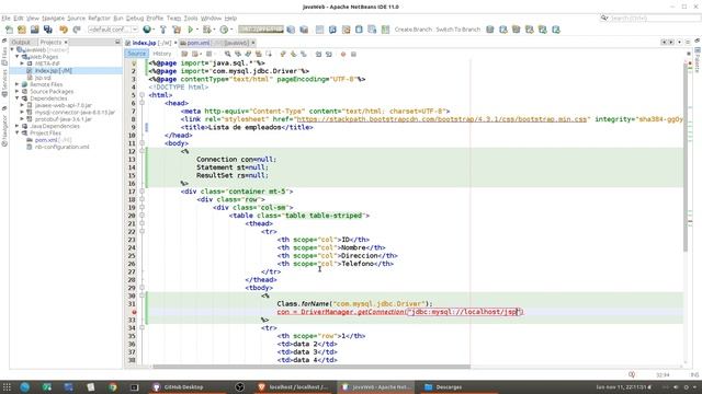 ☕ Java Web desde cero en Netbeans ☁️[08.- JSP y MySQL leer registros de la tabla] смотреть онлайн