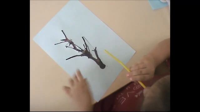 Нетрадиционные техники рисования. Выдувание из трубочки смотреть онлайн