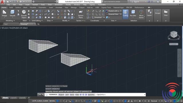 Autodesk AutoCAD: How to use 3d mirror Command in Autodesk AutoCAD смотреть онлайн