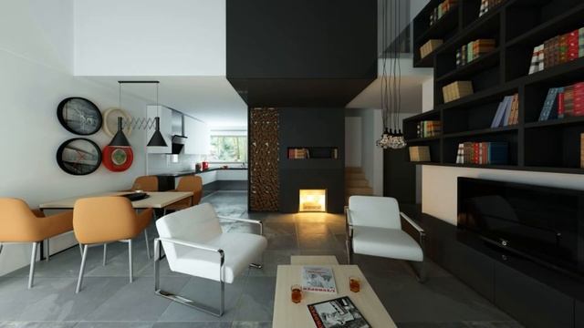 Z122 Мансардный дом с гаражом, мансардными окнами, уютным интерьером смотреть онлайн