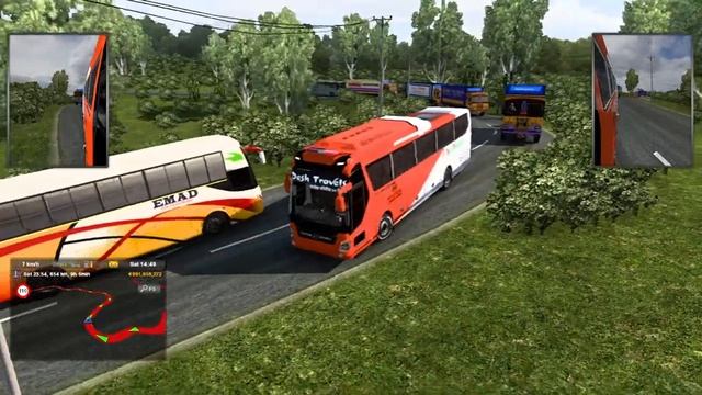 Euro Truck Simulator 2 Version 1.42,Hyundai Universe Express Noble Bus Gameplay with BD GMT Map v2. смотреть онлайн