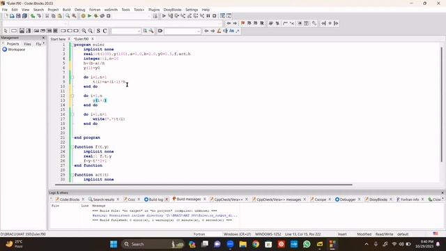 Euler & Modified Euler Method using FORTRAN смотреть онлайн